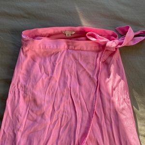 Pink midi wrap skirt